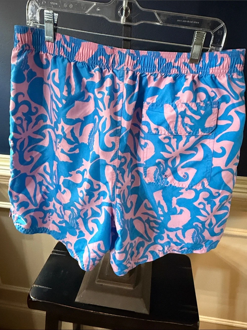 Vineyard Vines Pink and Blue Printed Swim Shorts *liner has been cut out